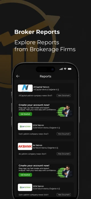 Stock Price Targets app — main screen